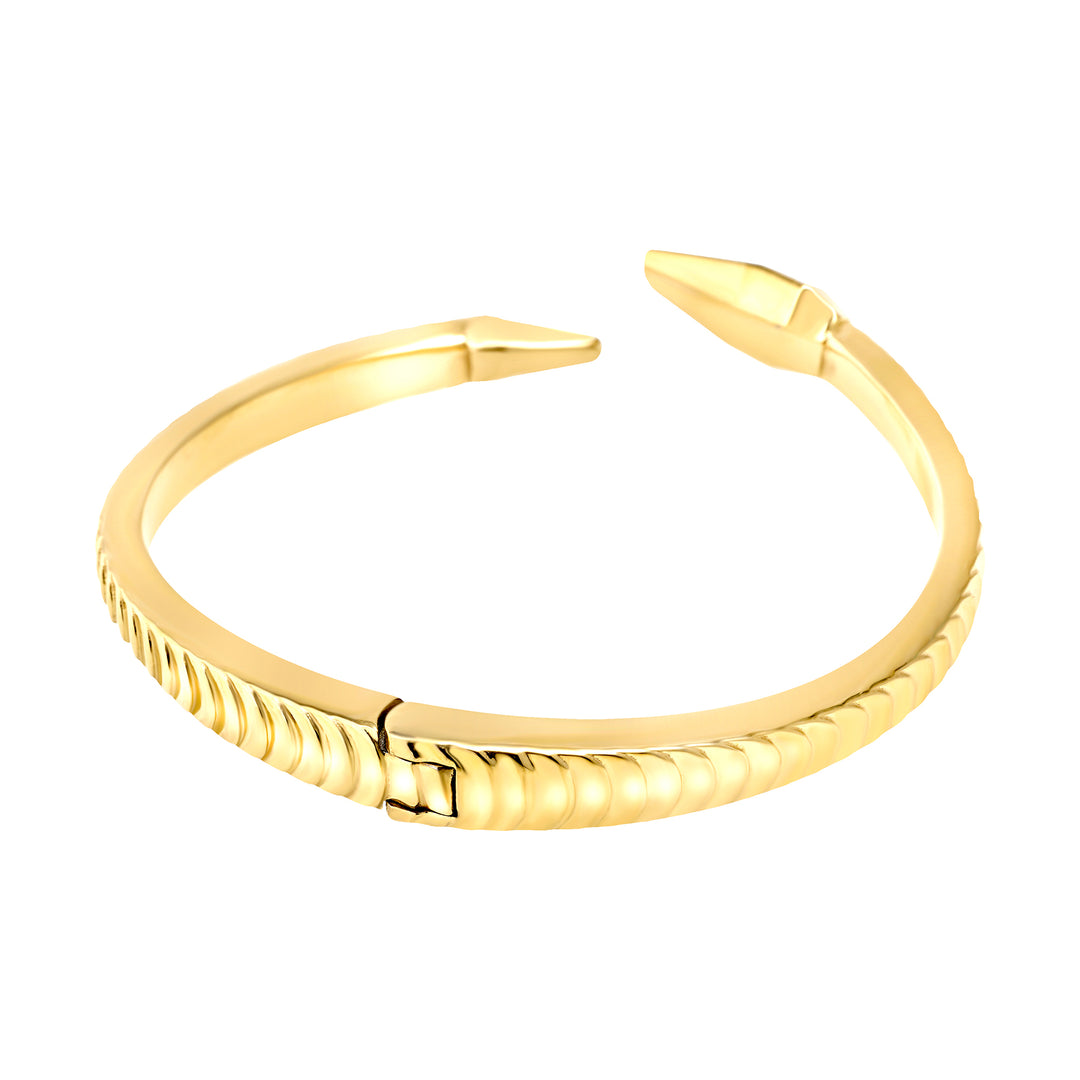Brazalete rígido Breil Hypnotic de acero con acabado PVD en oro de 14 quilates TJ4207