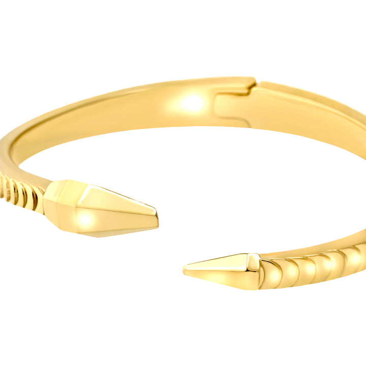 Brazalete rígido Breil Hypnotic de acero con acabado PVD en oro de 14 quilates TJ4207