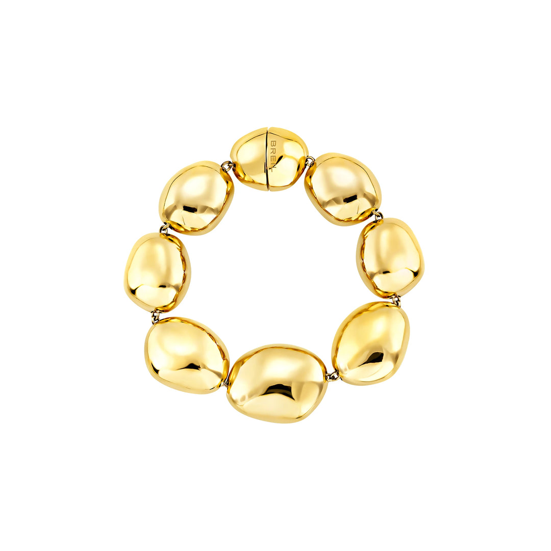 Brazalete Breil Petra de acero con acabado PVD en oro de 14 quilates TJ4230