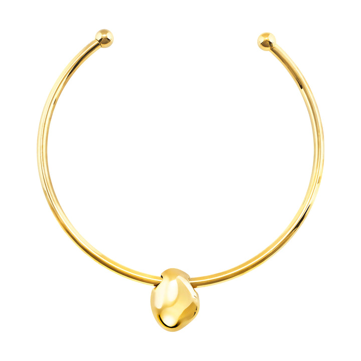 Breil Petra gargantilla rígida acero acabado PVD oro 14K aventurina verde TJ4242