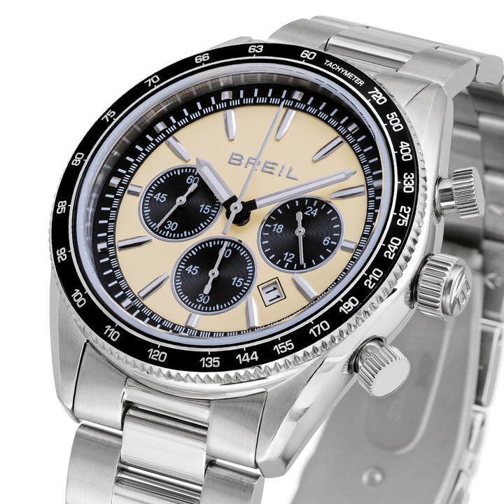 Breil Vanguard Chrono watch 43mm beige quartz steel TW2109