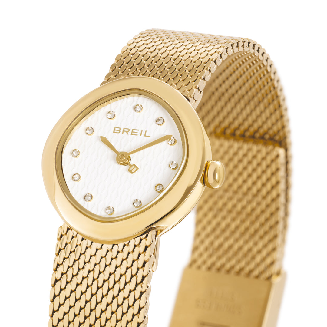 Breil orologio Primp 25mm bianco quarzo acciaio finitura PVD oro 14k TW2022