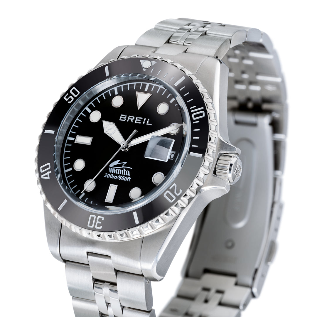 Reloj Breil Manta Heritage 42mm acero cuarzo negro TW2206