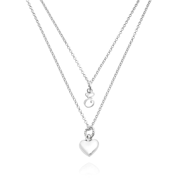 Collier coeur et lettre Giovanni Raspini et collier en argent 925 X01566