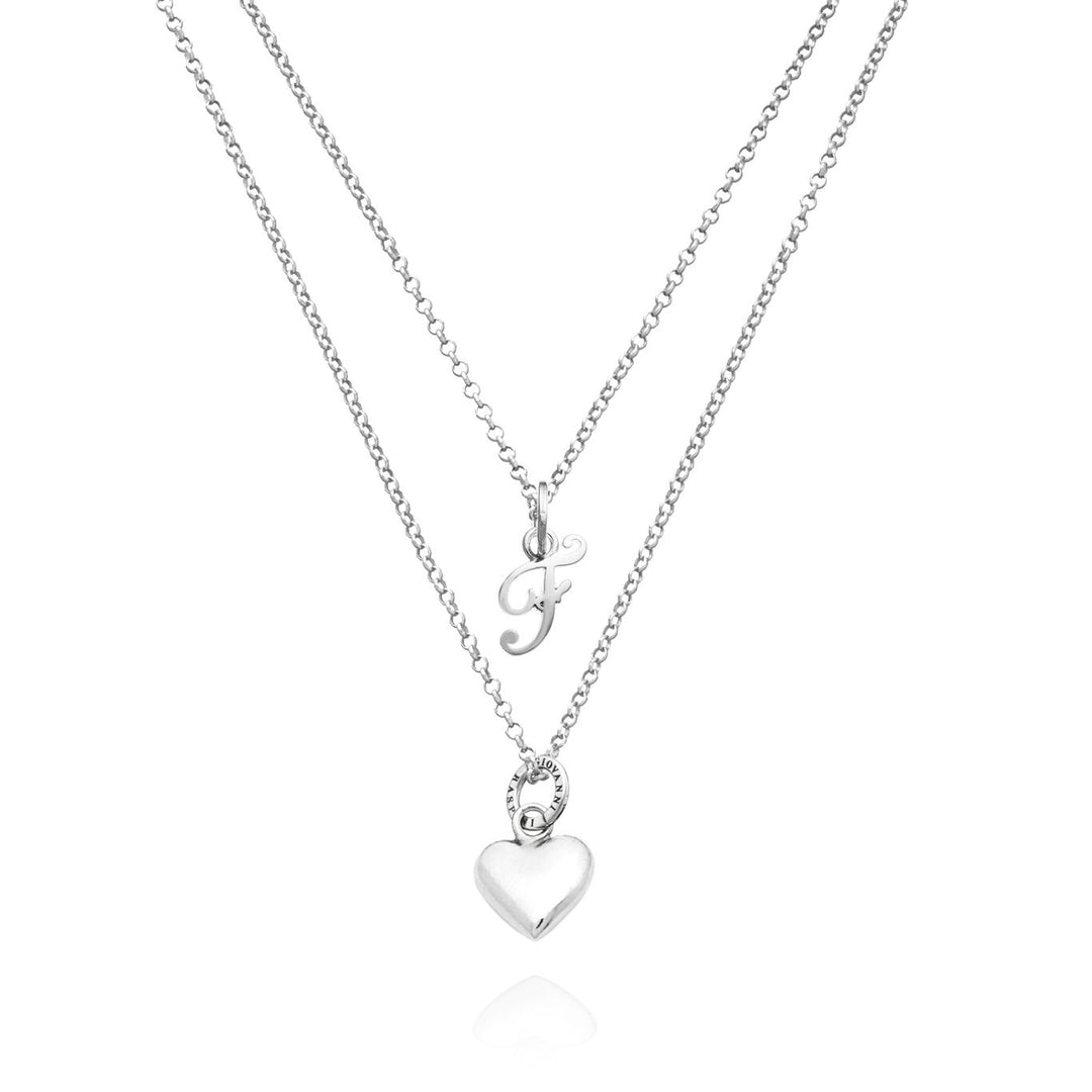 Collier coeur et lettre f Giovanni Raspini collier en argent 925 X01565
