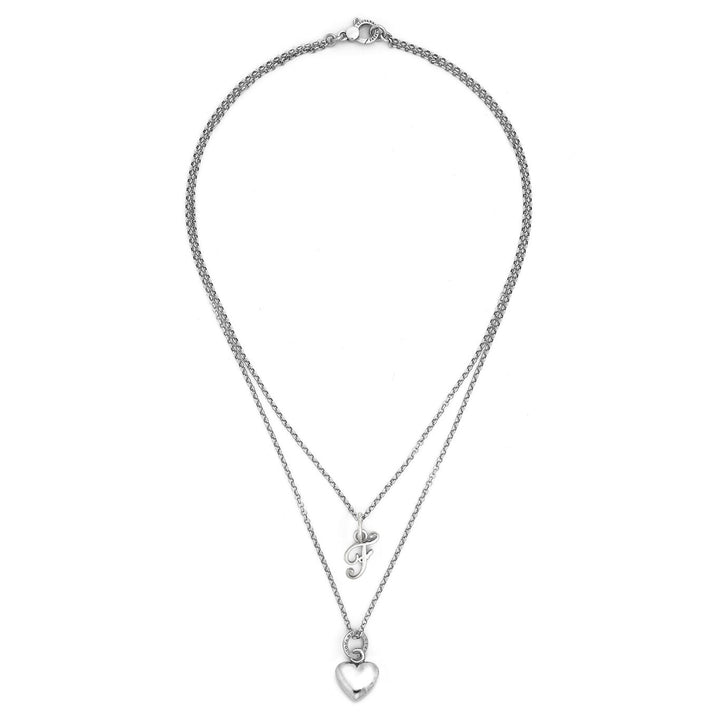 Collier coeur et lettre f Giovanni Raspini collier en argent 925 X01565