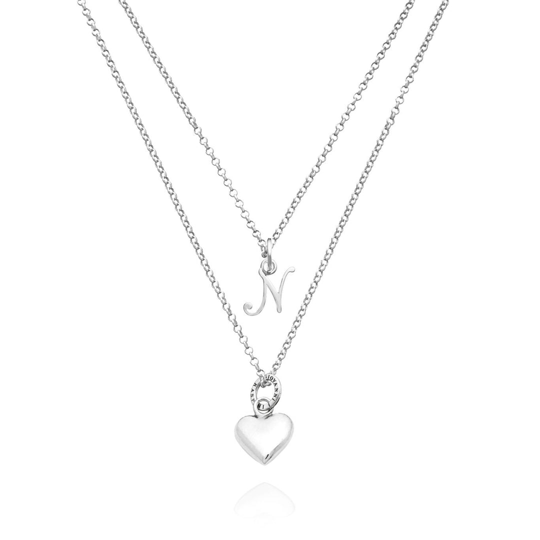 Collier coeur et lettre Giovanni Raspini n collier en argent 925 X01557