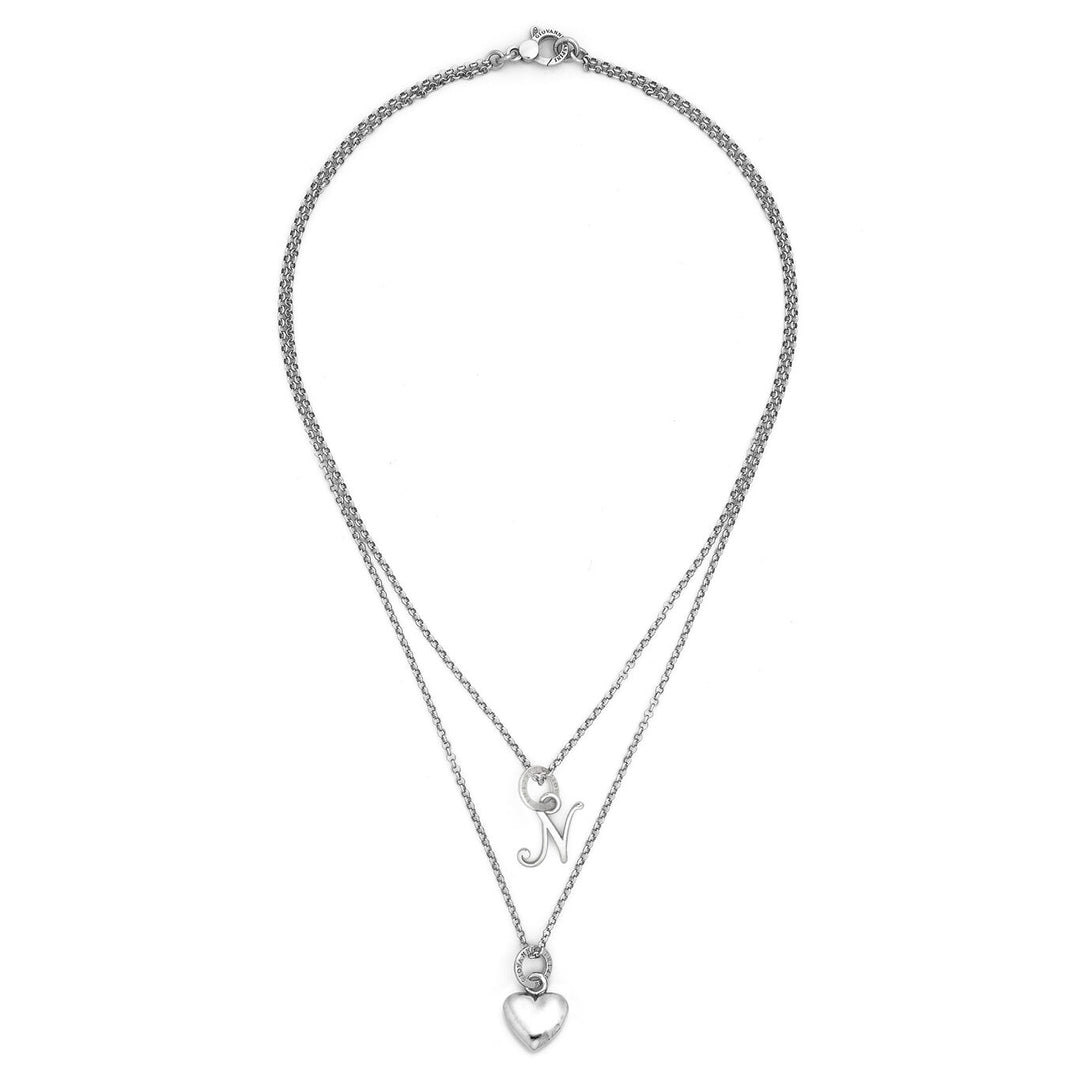 Collier coeur et lettre Giovanni Raspini n collier en argent 925 X01557