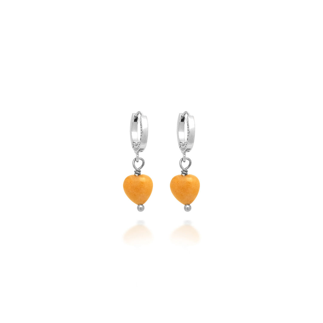Giovanni Raspini Yellow Aventurine Huggie Heart Earrings 1903