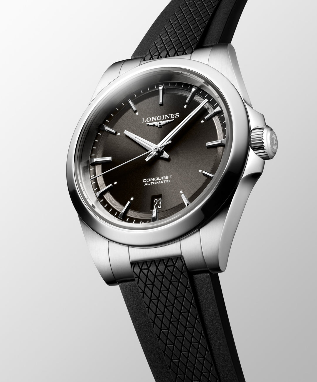 Montre Longines Conquest 38 mm en acier automatique noir L3.720.4.52.9