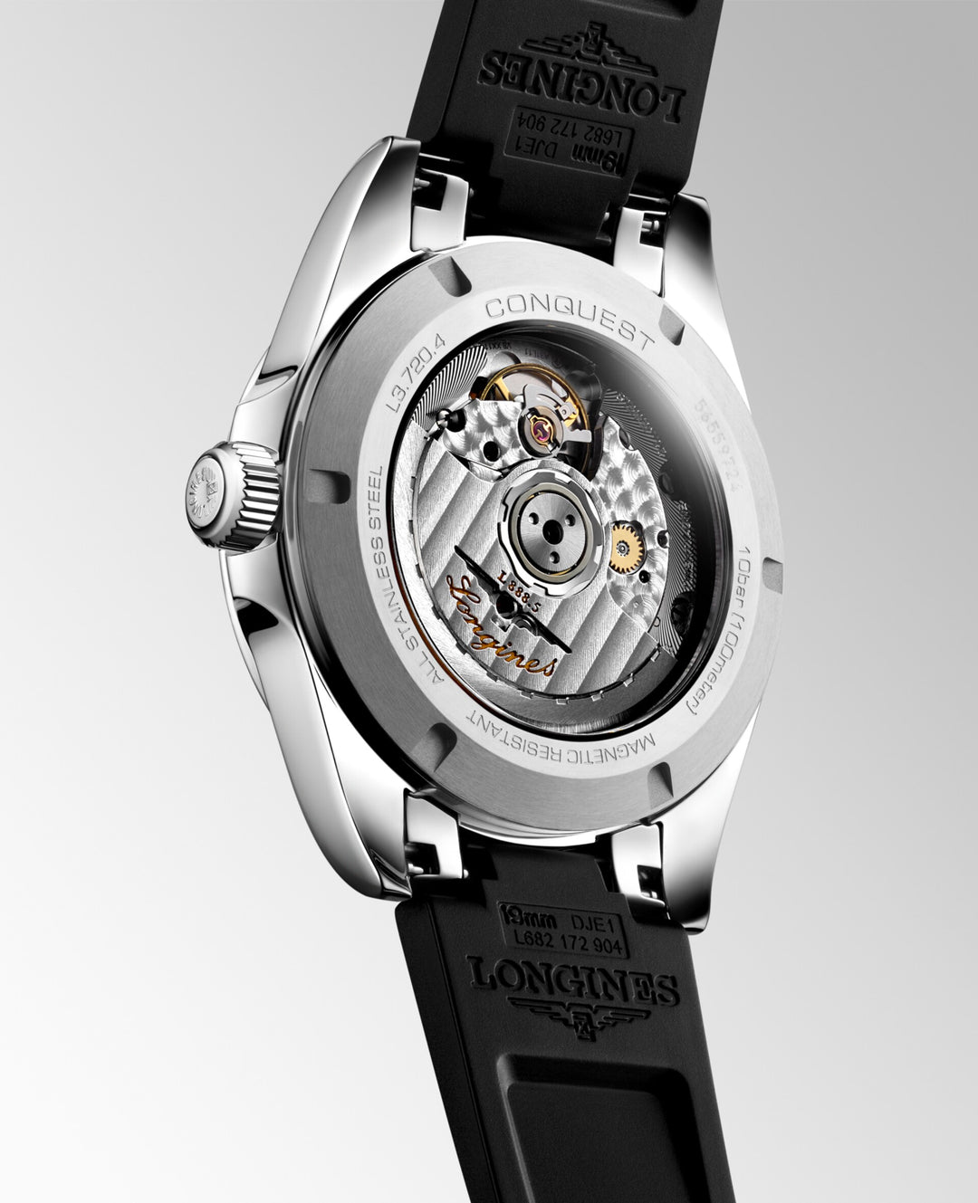 Montre Longines Conquest 38 mm en acier automatique noir L3.720.4.52.9