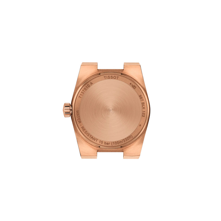 Tissot watch PRX 25mm rose gold diamonds quartz steel PVD rose gold finish T137.010.33.506.00