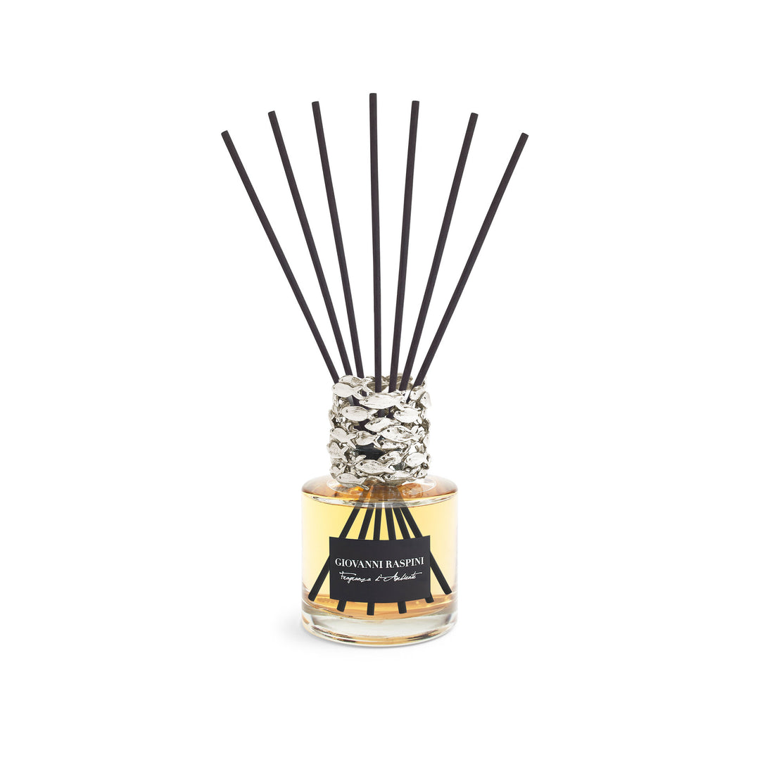 Difusor Sardina Giovanni Raspini - Fragancia de hogar Iris Dust con decoración en bronce blanco - XB0148