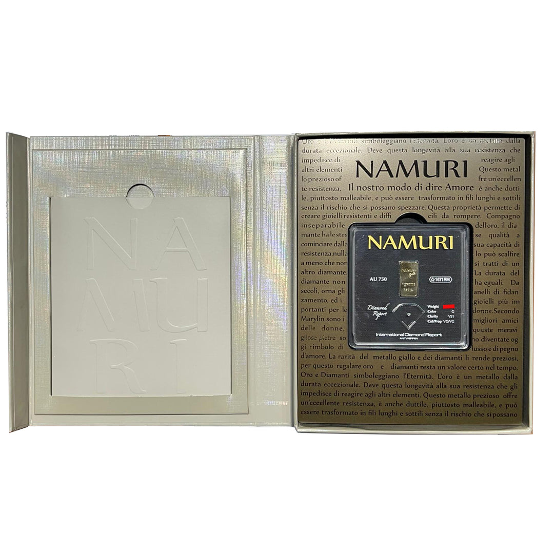 Namuri 1 gram gold bar 18kt diamond 0.01ct G VS1 NDJ/G01GVS
