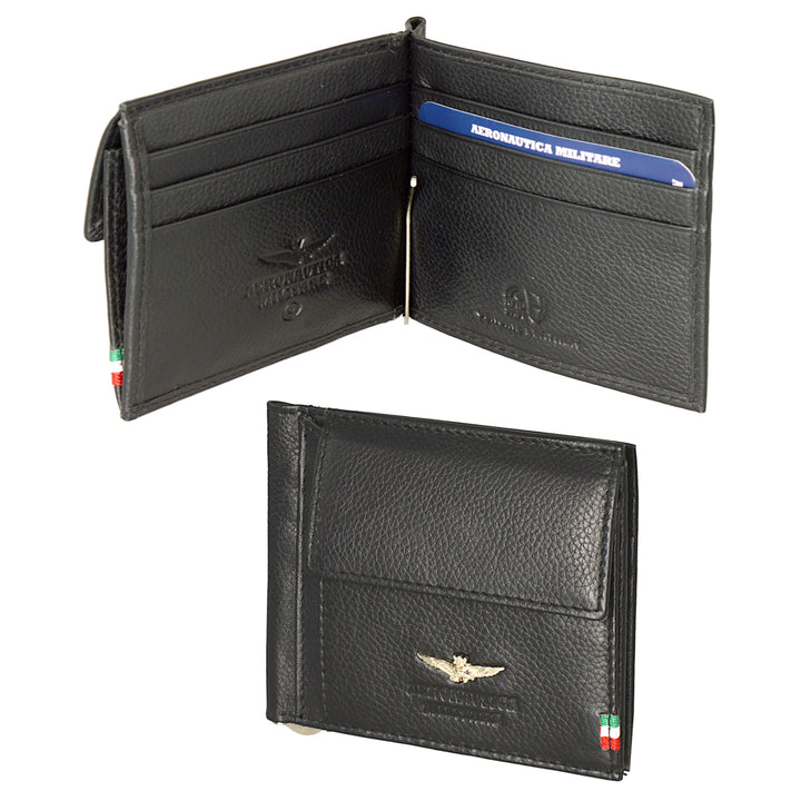 Aeronautica Militare Portefeuille en cuir avec pince à billets FLAG AM110-NE