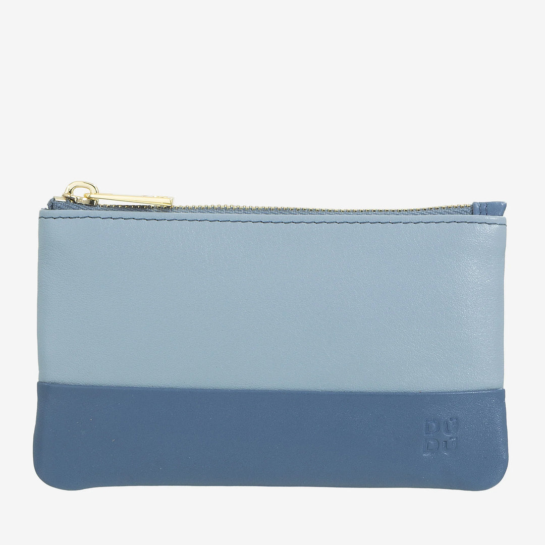 DUDU Astuccio portachiavi colorato in pelle uomo donna formato bustina con zip