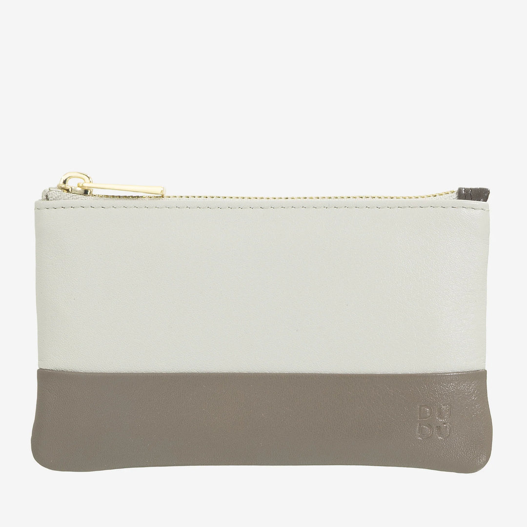 DUDU Astuccio portachiavi colorato in pelle uomo donna formato bustina con zip