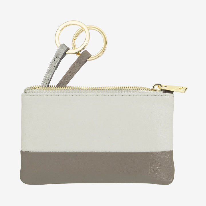 DUDU Astuccio portachiavi colorato in pelle uomo donna formato bustina con zip