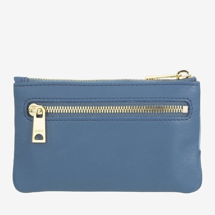DUDU Astuccio portachiavi colorato in pelle uomo donna formato bustina con zip