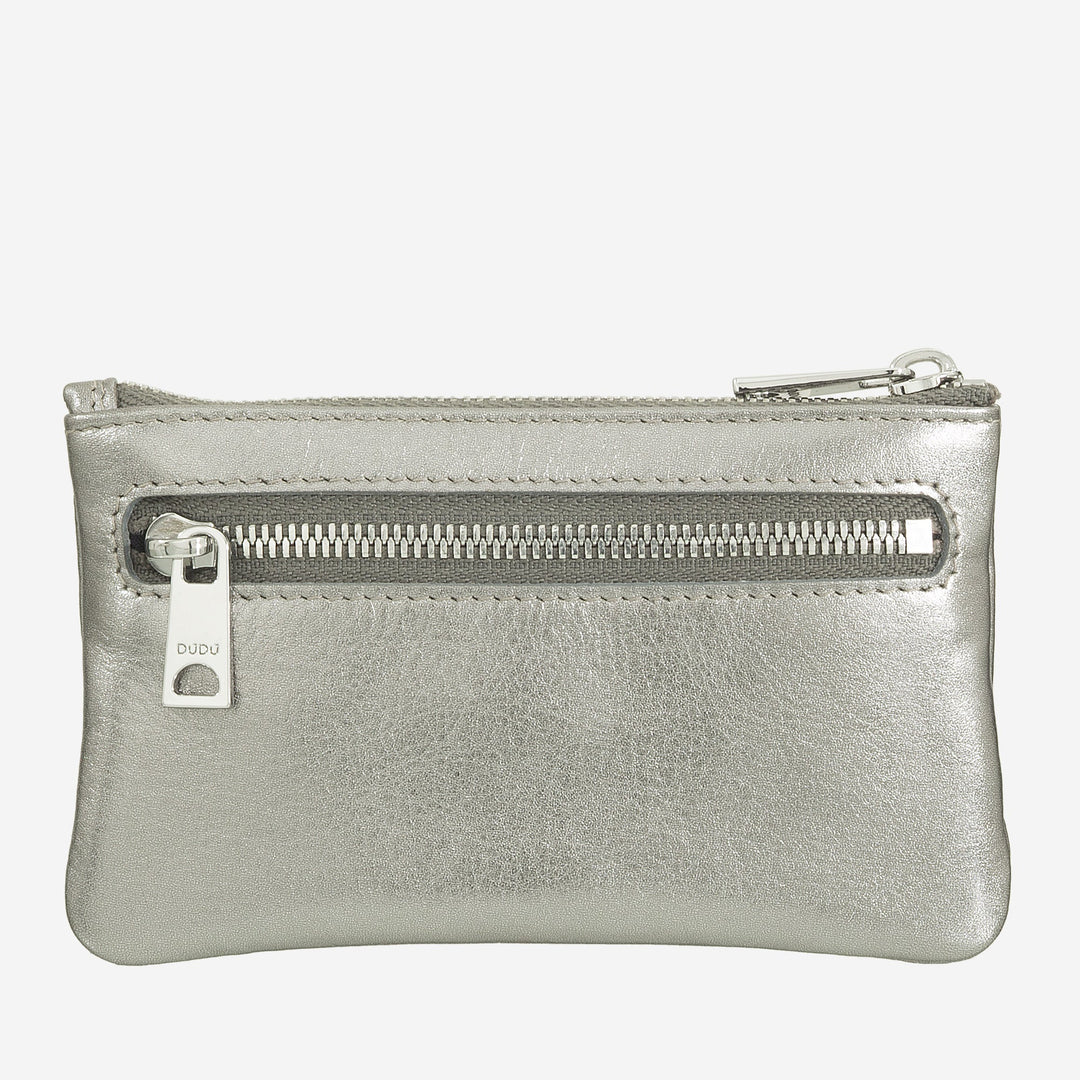 DUDU Astuccio portachiavi colorato in pelle uomo donna formato bustina con zip