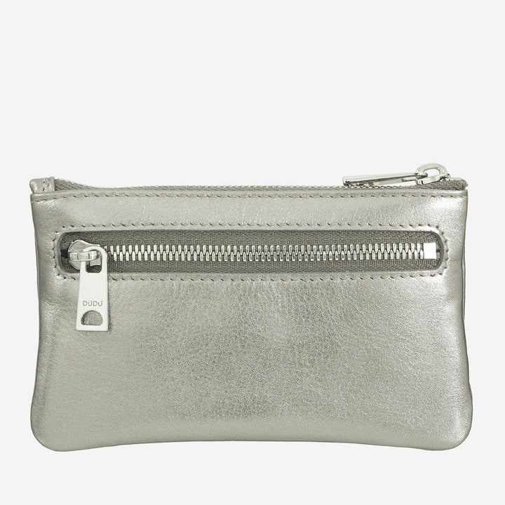 DUDU Astuccio portachiavi colorato in pelle uomo donna formato bustina con zip