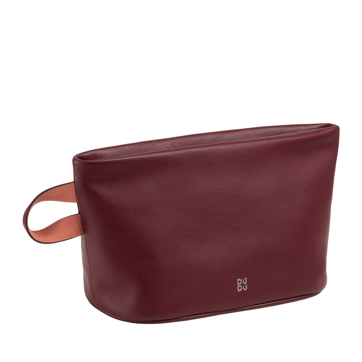 DUDU Beauty Case pour Femme et Homme en Cuir avec Fermeture Éclair, Grande Trousse de Toilette aux Couleurs Vives, Idéale pour Voyage, Salle de Sport, Spa, Intérieur Hydrofuge