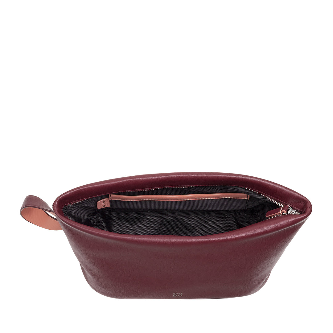DUDU Beauty Case pour Femme et Homme en Cuir avec Fermeture Éclair, Grande Trousse de Toilette aux Couleurs Vives, Idéale pour Voyage, Salle de Sport, Spa, Intérieur Hydrofuge