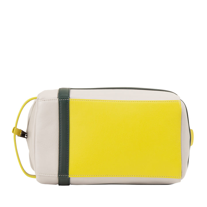 DUDU Beauty Case pour hommes et femmes en cuir avec fermeture éclair - Design inspiré du tennis avec poignée latérale pour les voyages, la salle de sport et un usage quotidien