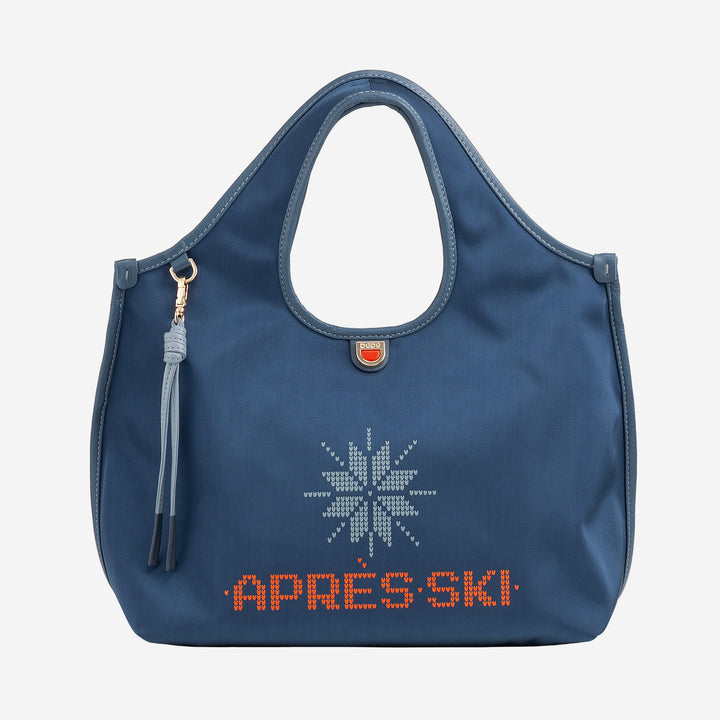 DUDU Bolso Bandolera Mujer en Nylon y Piel Après Ski - Shopper Ligero Tamaño Mediano con Bandolera Ajustable y Cierre Magnético, Diseño Sporty Chic