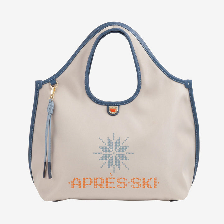 DUDU Bolso Bandolera Mujer en Nylon y Piel Après Ski - Shopper Ligero Tamaño Mediano con Bandolera Ajustable y Cierre Magnético, Diseño Sporty Chic