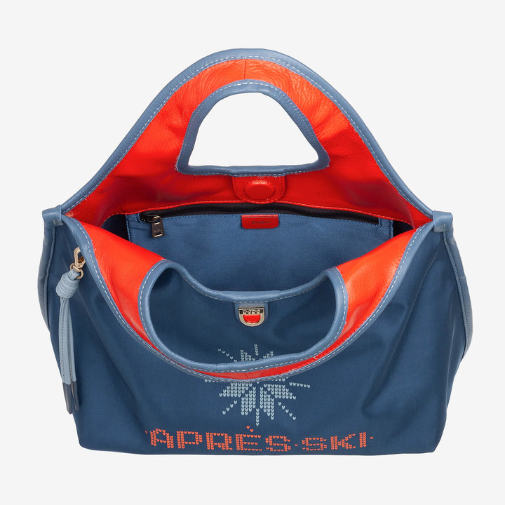 DUDU Bolso Bandolera Mujer en Nylon y Piel Après Ski - Shopper Ligero Tamaño Mediano con Bandolera Ajustable y Cierre Magnético, Diseño Sporty Chic