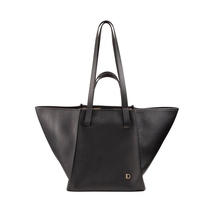 DUDU Sac à Bandoulière pour Femme en Cuir Véritable Fabriqué en Italie, Sac Cabas élégant, Double Poignée, Cuir Pleine Fleur ou Daim - Grand Sac à Main pour le Travail et les Loisirs