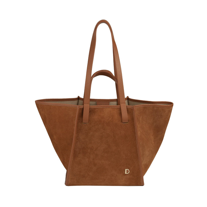 DUDU Sac à Bandoulière pour Femme en Cuir Véritable Fabriqué en Italie, Sac Cabas élégant, Double Poignée, Cuir Pleine Fleur ou Daim - Grand Sac à Main pour le Travail et les Loisirs