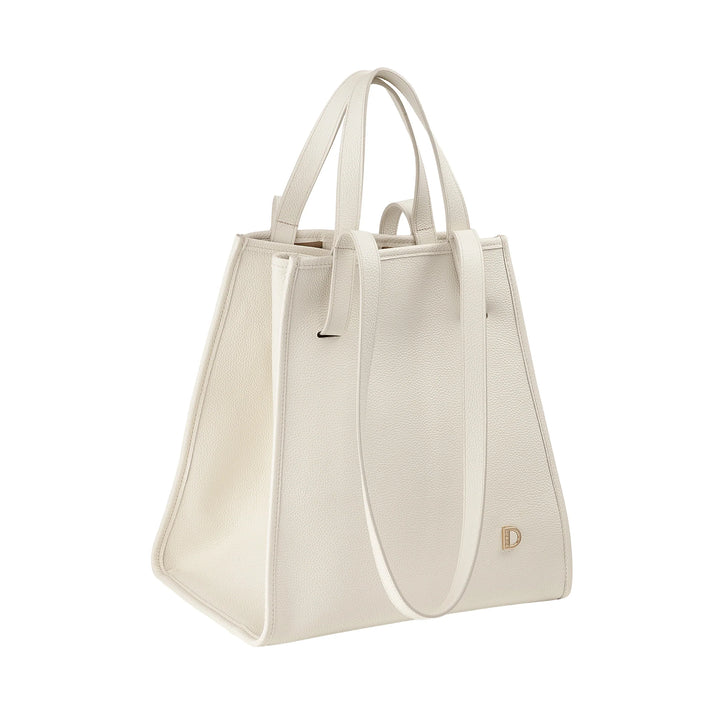 DUDU Sac à Bandoulière pour Femme en Cuir Véritable Fabriqué en Italie, Sac Cabas élégant, Double Poignée, Cuir Pleine Fleur ou Daim - Grand Sac à Main pour le Travail et les Loisirs