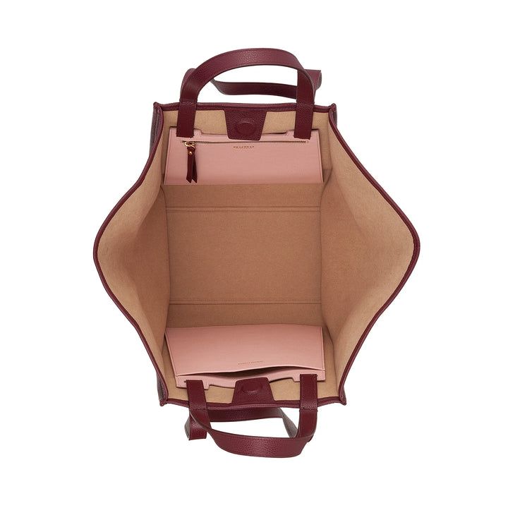 DUDU Sac à Bandoulière pour Femme en Cuir Véritable Fabriqué en Italie, Sac Cabas élégant, Double Poignée, Cuir Pleine Fleur ou Daim - Grand Sac à Main pour le Travail et les Loisirs