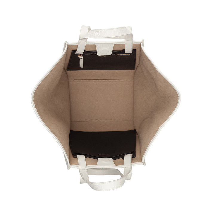 DUDU Sac à Bandoulière pour Femme en Cuir Véritable Fabriqué en Italie, Sac Cabas élégant, Double Poignée, Cuir Pleine Fleur ou Daim - Grand Sac à Main pour le Travail et les Loisirs