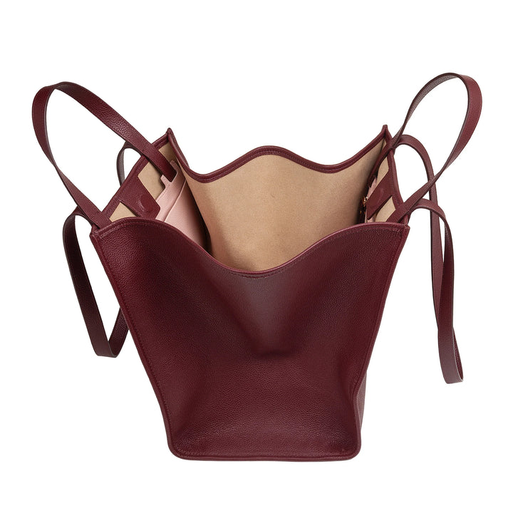 DUDU Sac à Bandoulière pour Femme en Cuir Véritable Fabriqué en Italie, Sac Cabas élégant, Double Poignée, Cuir Pleine Fleur ou Daim - Grand Sac à Main pour le Travail et les Loisirs