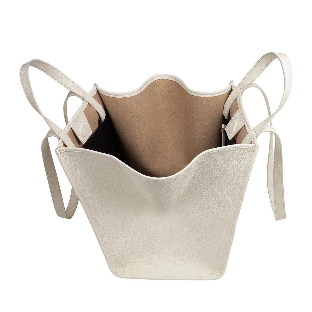 DUDU Sac à Bandoulière pour Femme en Cuir Véritable Fabriqué en Italie, Sac Cabas élégant, Double Poignée, Cuir Pleine Fleur ou Daim - Grand Sac à Main pour le Travail et les Loisirs