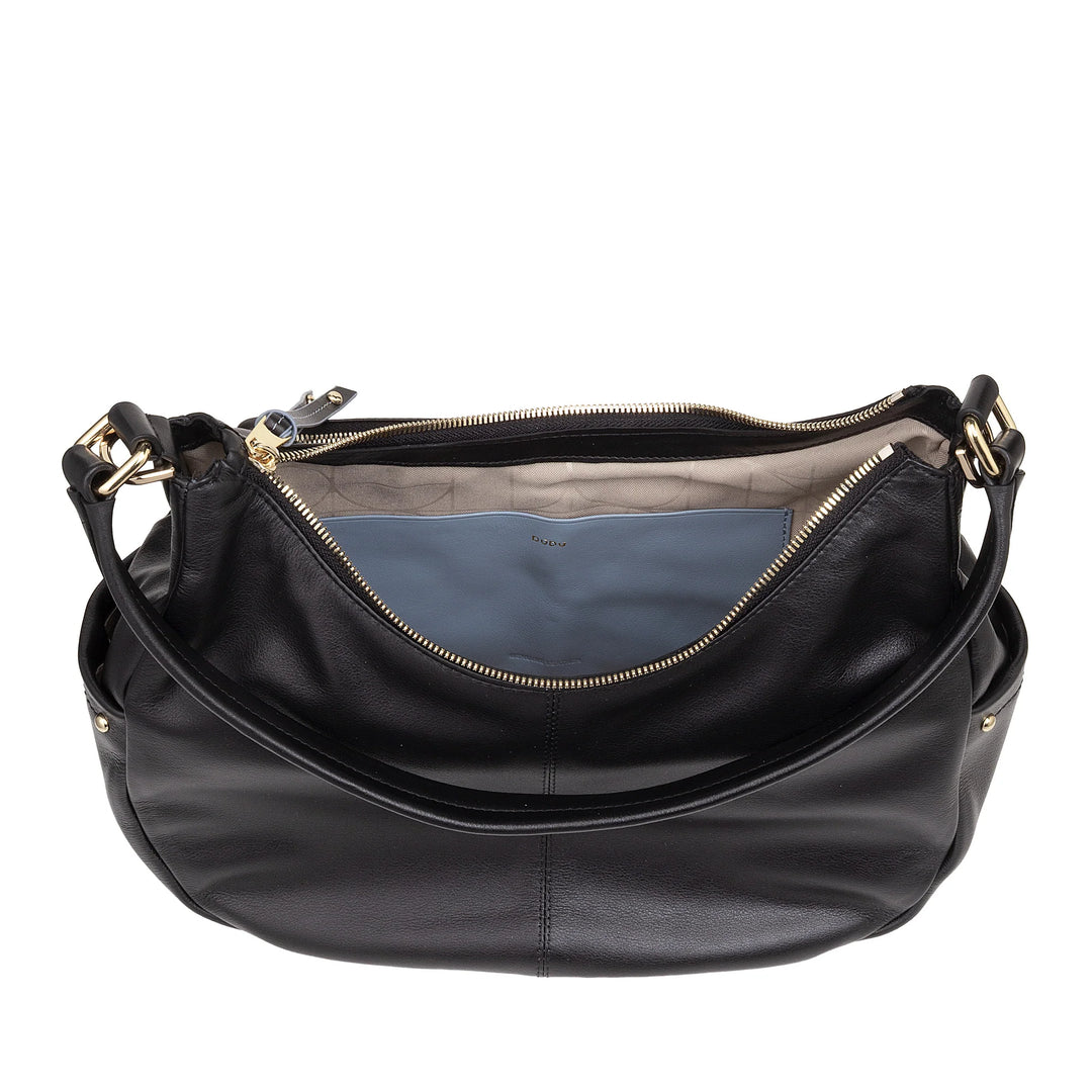 DUDU Sac à bandoulière en cuir pour femme avec bandoulière amovible, spacieux et élégant – Sac hobo avec plusieurs poches, sac banane avec fermeture éclair