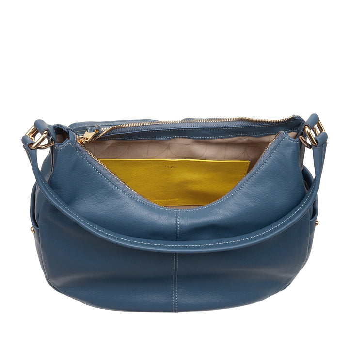 DUDU Sac à bandoulière en cuir pour femme avec bandoulière amovible, spacieux et élégant – Sac hobo avec plusieurs poches, sac banane avec fermeture éclair