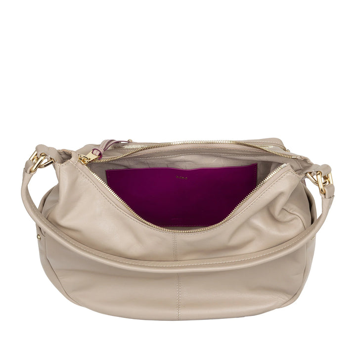 DUDU Sac à bandoulière en cuir pour femme avec bandoulière amovible, spacieux et élégant – Sac hobo avec plusieurs poches, sac banane avec fermeture éclair