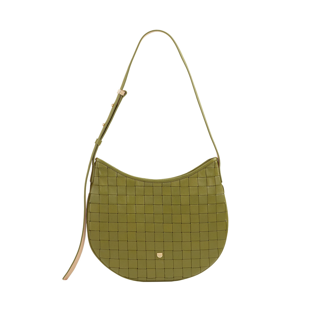 DUDU Sac à Bandoulière pour Femme en Cuir Véritable Tissé - Sac Hobo élégant avec Bandoulière Ajustable et Fermeture Éclair, Design Artisanal, Spacieux et Polyvalent