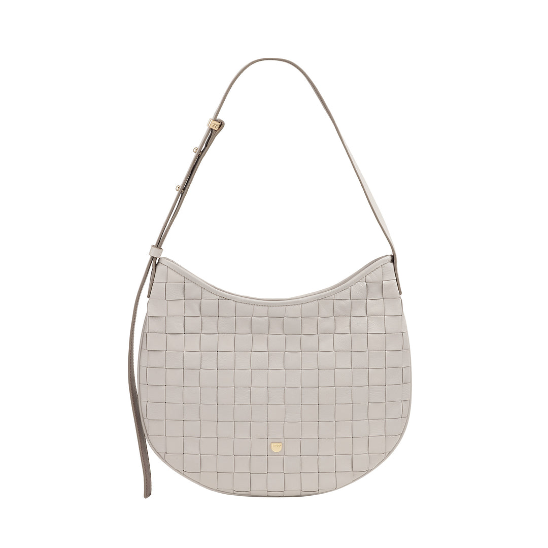 DUDU Sac à Bandoulière pour Femme en Cuir Véritable Tissé - Sac Hobo élégant avec Bandoulière Ajustable et Fermeture Éclair, Design Artisanal, Spacieux et Polyvalent