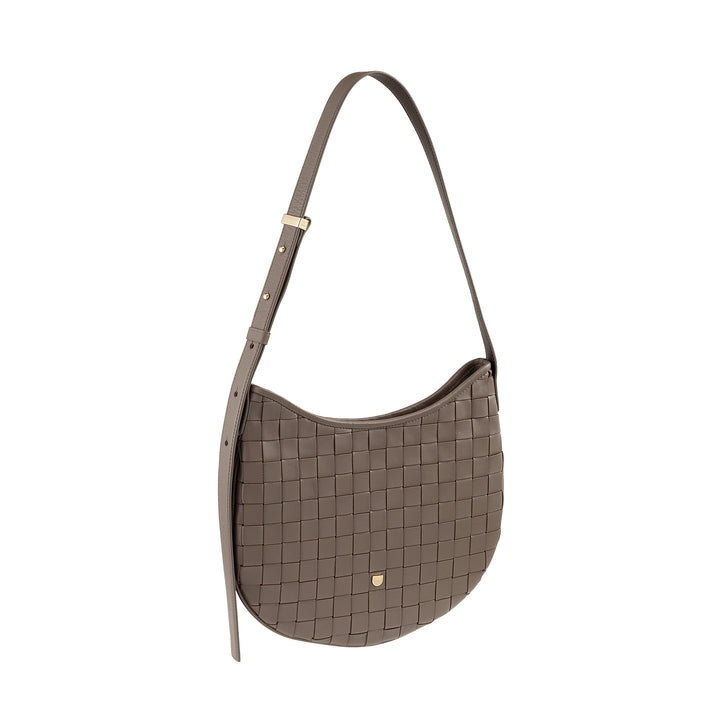 DUDU Sac à Bandoulière pour Femme en Cuir Véritable Tissé - Sac Hobo élégant avec Bandoulière Ajustable et Fermeture Éclair, Design Artisanal, Spacieux et Polyvalent