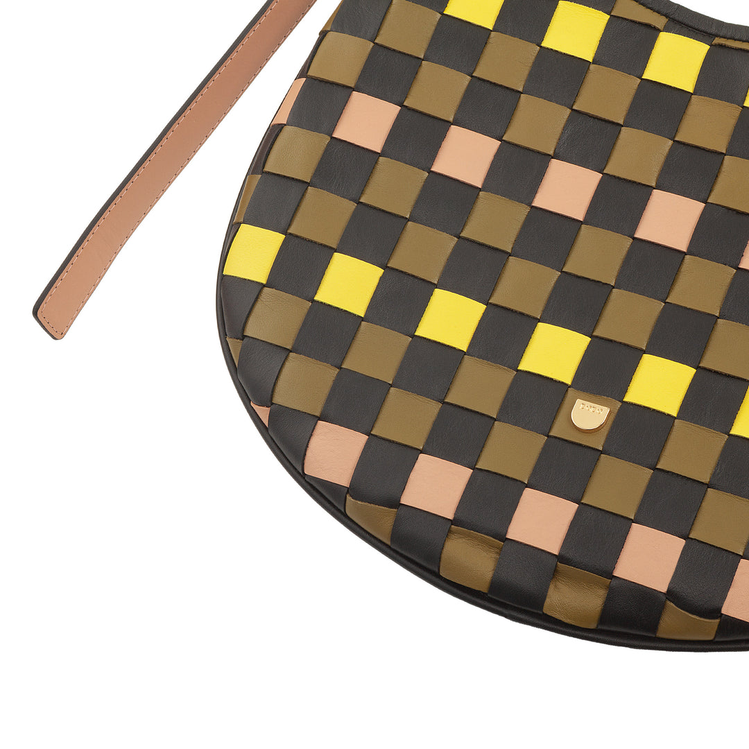 DUDU Sac à Bandoulière pour Femme en Cuir Véritable Tissé - Sac Hobo élégant avec Bandoulière Ajustable et Fermeture Éclair, Design Artisanal, Spacieux et Polyvalent