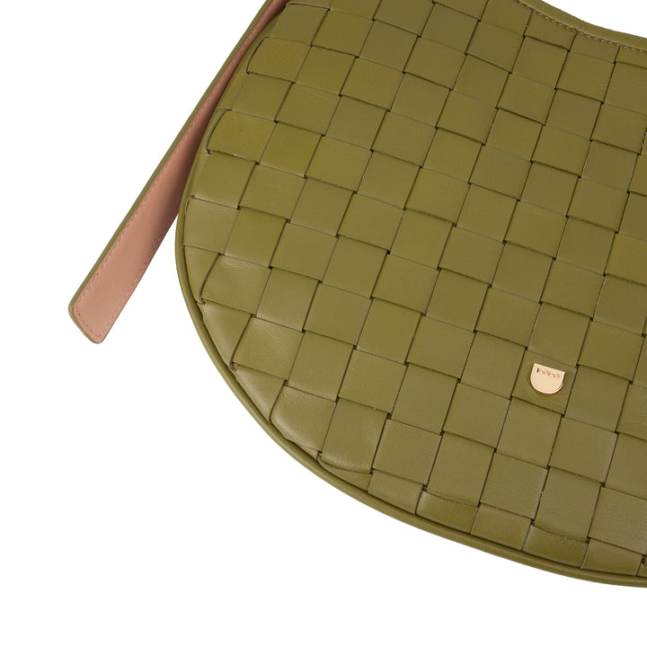DUDU Sac à Bandoulière pour Femme en Cuir Véritable Tissé - Sac Hobo élégant avec Bandoulière Ajustable et Fermeture Éclair, Design Artisanal, Spacieux et Polyvalent