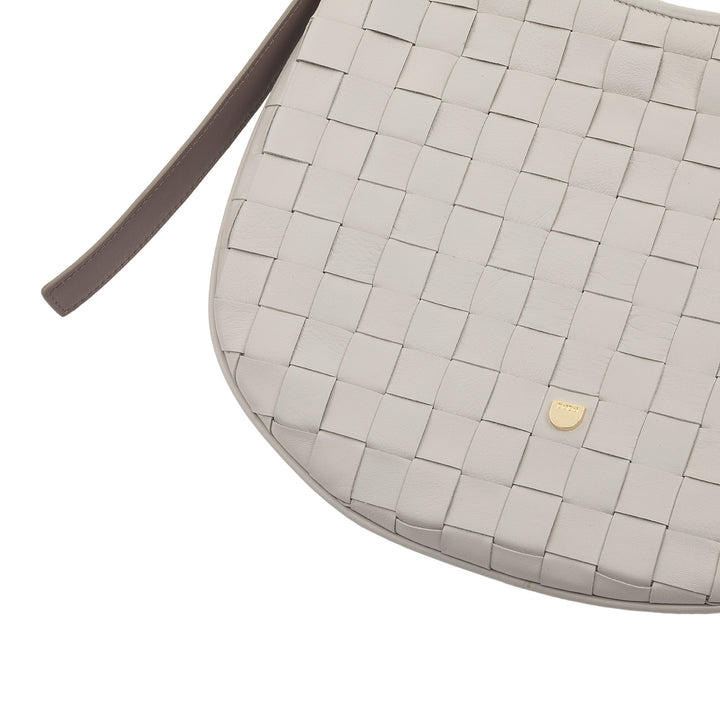 DUDU Sac à Bandoulière pour Femme en Cuir Véritable Tissé - Sac Hobo élégant avec Bandoulière Ajustable et Fermeture Éclair, Design Artisanal, Spacieux et Polyvalent