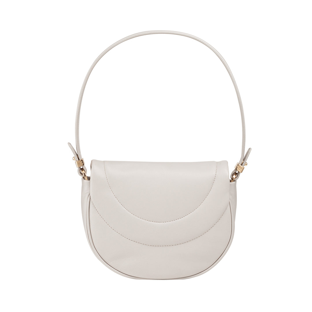 DUDU Sac Bandoulière Femme en Cuir Matelassé, Petit Sac à Main Rembourré Elégant avec Rabat, Bandoulière Amovible et Bandoulière
