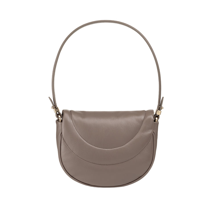 DUDU Sac Bandoulière Femme en Cuir Matelassé, Petit Sac à Main Rembourré Elégant avec Rabat, Bandoulière Amovible et Bandoulière