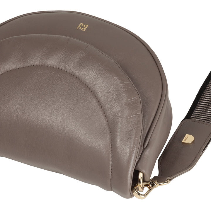 DUDU Sac Bandoulière Femme en Cuir Matelassé, Petit Sac à Main Rembourré Elégant avec Rabat, Bandoulière Amovible et Bandoulière